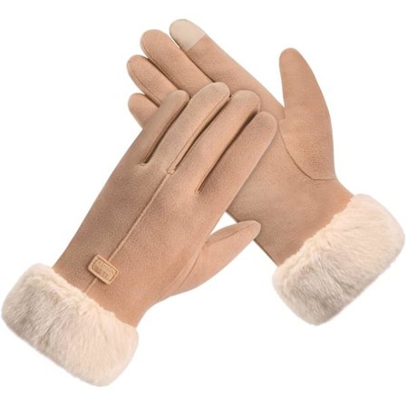 Vinterhandsker til kvinder, tykke fleeceforet handsker i lille størrelse, bløde varme vindtætte handsker, termiske handsker til kvinder til daglig 