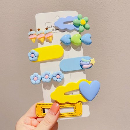 8st Love Hair Clip Side Clip GUL&BLÅ