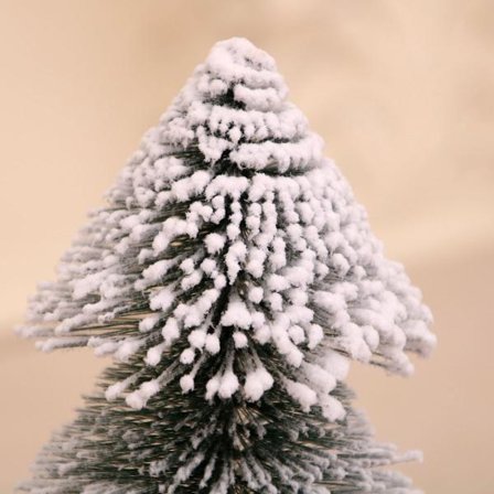 Kunstigt juletræ til bordplade, flokket cedertræspynt, miniature snedækket træ i vintage stil, 3 stk.