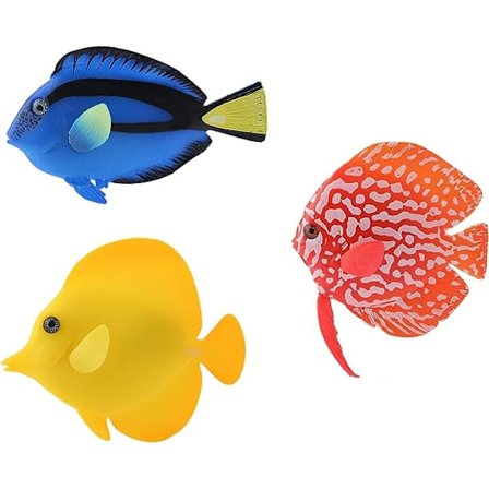 3 stk. kunstig fisk akvarium silikone flydende glødende klovnefisk sæt, glødende effekt dekor ornamenter til fiskebeholder, undervands saltvand falsk 