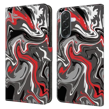 Samsung Galaxy A16 5G / A16 4G Etui med pung Mønster print Stand Leather Flip Phone Cover - Stenstruktur