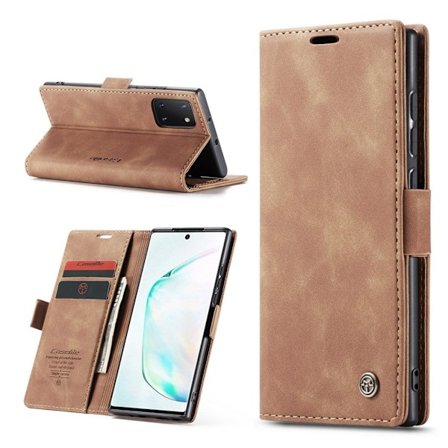 CaseMe Samsung Galaxy Note 10 Lite Vintage kotelot - Ruskea