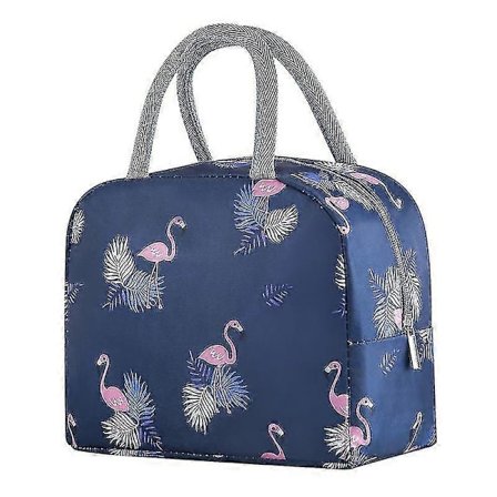 Madkasse Taske Isoleringstaske Madkasse Taske Isoleringstaske Med Rispose Fortykket Aluminiumfolie Tote Bag (marineblå Flamingo) PXCL