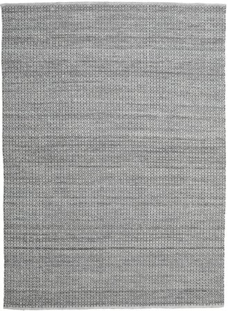 Tapis De Laine Uni Alva Gris/Noir Grand Oeko-Tex