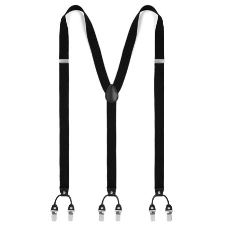 Bretelle sottili nere XL con clip per uomini - Bretelle con clip