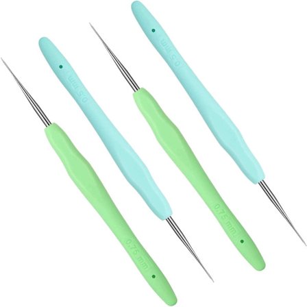 4 stycken Dreadlock virknålar verktyg 0,5 mm 0,75 mm verktyg för fläta hårvävning Locs hantverk