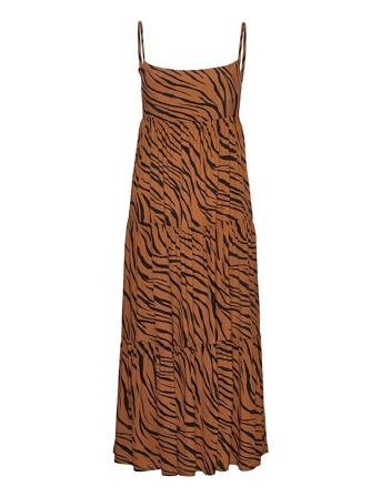 Corvina Midi Dress Knelang Kjole Brun Faithfull The Brand