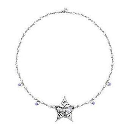 Metall Överdrivet Pentagram Stjärna Hänge Kort Halsband för Kvinnor Unisex Y2K Smycken Nisch Hip-Hop Punk Tröjkedja