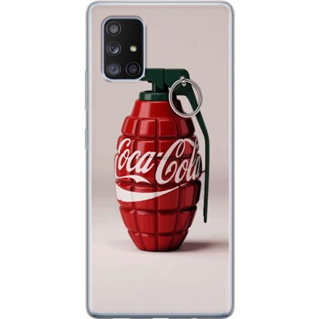 Kompatibel Mobilcover til Samsung Samsung Galaxy A71 5G Kunstnerisk illustration af Coca Cola granatæble i rødt og grønt, pop art inspireret motiv