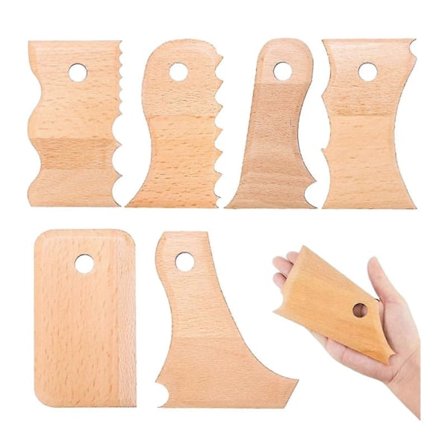7 stk. Keramikværktøj, Keramik Trimmer Værktøj, Træ Skrabende Lerformer, Værktøj Ler Skulptur Værktøj, til DIY Formning
