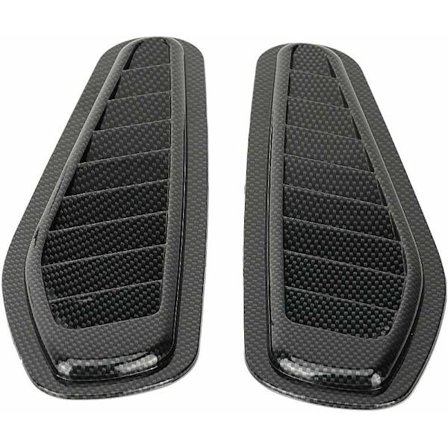 Luftindtagsskovl, ABS 2 stk. Carbon Style Bil Luftindtag Dekorativ Skovl Motorhjelm Motorhjelm Universal