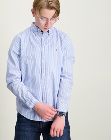 Polo Ralph Lauren Striped Cotton Seersucker Shirt Blauw Overhemden Jongens - Kids Brand Store