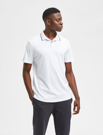 Selected Slh Leroy Coolmax Ss Polo B - White - L