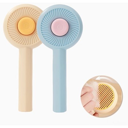 (Set om 2) Självrengörande katt- och hundborste, för kort och långt hår