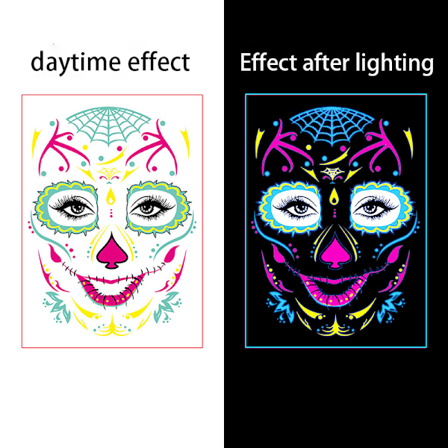 Halloween Makeup Ball Neon Stickers 150 * 210mm