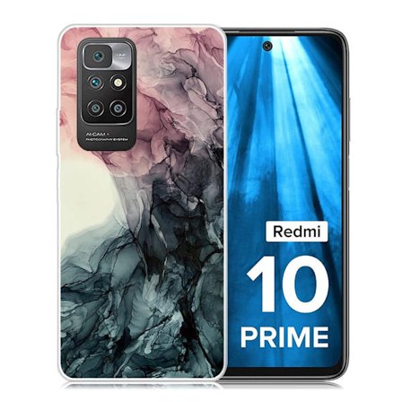 Marmormotiv Xiaomi Redmi 10 Prime / Xiaomi Redmi 10 skal - Ljusrosa Och Grön Marmor