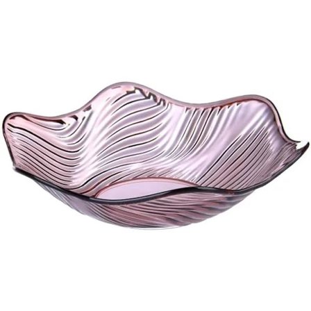 Fruktskål, Kristall Serveringsskål, Klar Salladsskål, Snacks Desserttallrik, Blomformad Vågig Kanttallrik Lila