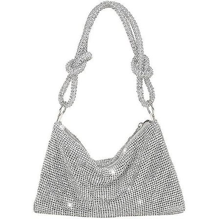Th Rhinestone Crossbody Bag For Women Silver Clutch Bag Even