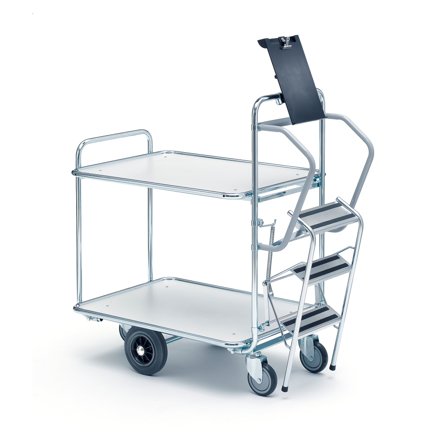 Kommissionierwagen COMMUTE mit Leiter, 1130 x 620 x 1110 mm
