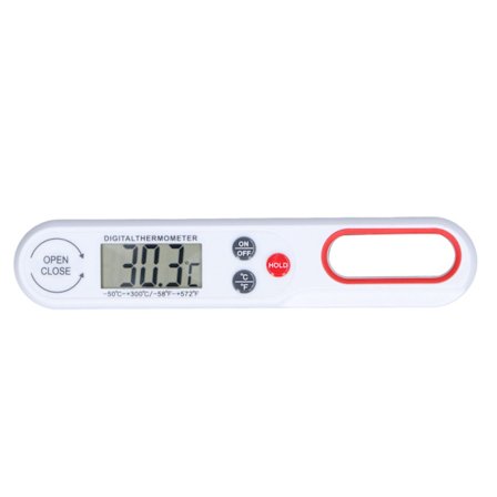 Foldbar Digital Madtermometer med Øjeblikkelig Aflæsning, Nøjagtig Temperaturmåler til Grill, Madlavning, Hvid