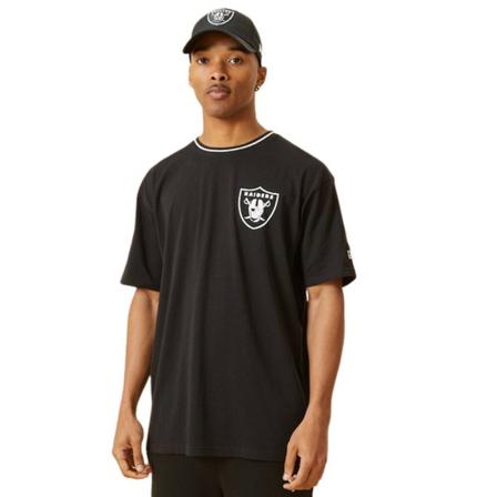 New Era, Camiseta Distressed Graphic Ovrszd Lasrai Zwart, Heren, Maat:S