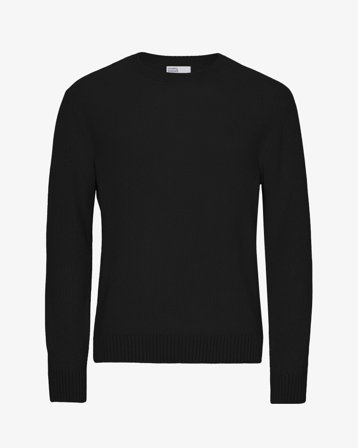 Classic Merino Wool Crew - Deep Black L
