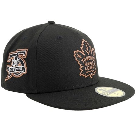 New Era - NHL Černá fitted Kšiltovka - Toronto Maple Leafs 59FIFTY 75th Anniversary Black/Bronze Fitted @ Hatstore