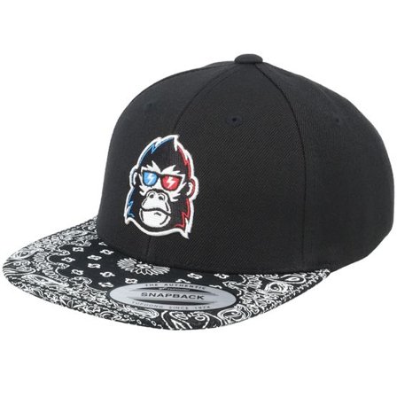 Kiddo Cap - Svart snapback Keps - Kids 3D Gorilla Black/Paisley Snapback @ Hatstore