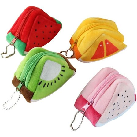 4 Frukt Myntplånbok Plysch och Söt Myntficka Plånbok Fest Mest Populär Bland Kvinnor och Flickor [BR]