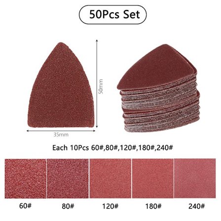 51PCS Universal Triangular Sanding Pads - Velcro Strap, för Osci