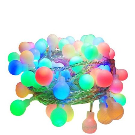 Elektrisk lyskrans, LED-krans kugle 8 lystilstande, farve