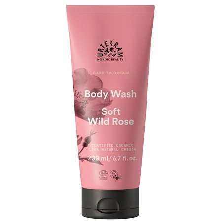 Urtekram Body Wash Soft Wild Rose 200 ml, Skincare, Kropspleje, Bodyshampoo