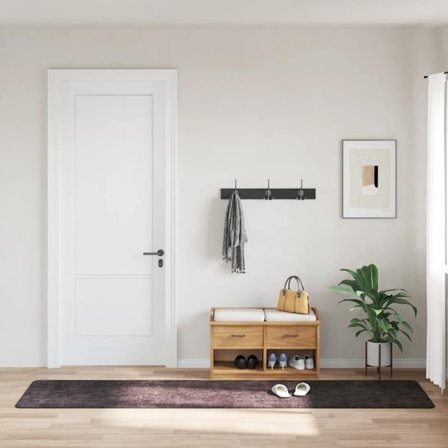 vidaXL Matta tvättbar 80x300 cm antracit halkfri