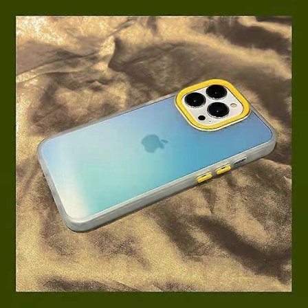 Frostet telefoncover med kontrastfarve og anti-fald beskyttelse til Apple iPhone 14