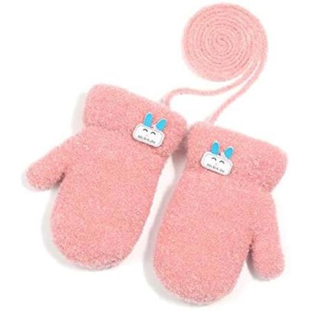 1 paire de gants tricotés pour enfants - rose, gants chauds pour