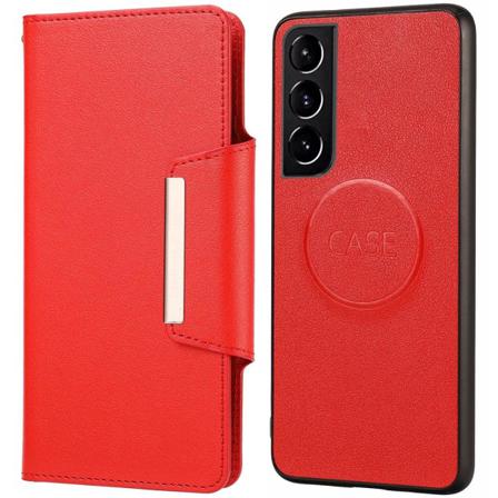 Samsung Galaxy S21 Fe Dolizma 2 I 1 Magnet Plånboksfodral - Röd Röd