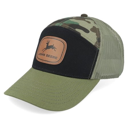 John Deere - Zwart trucker Cap - Vintage Patch Dark Green/Camo/Black Baseball Cap Trucker @ Hatstore