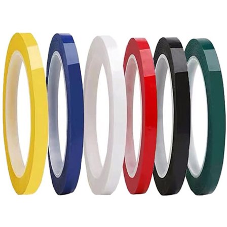 Rolls Whiteboard Tape - 5mm x 66m Whiteboard Tape - Gridding Tape - 6 Farver - til Kunstmarkering - Håndværk (5mm)