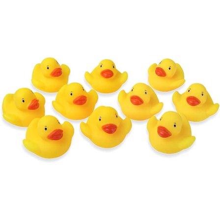 10 stk. Gummiænder Gule ca. 5 cm Badeænder Badelegetøj Gummiænder
