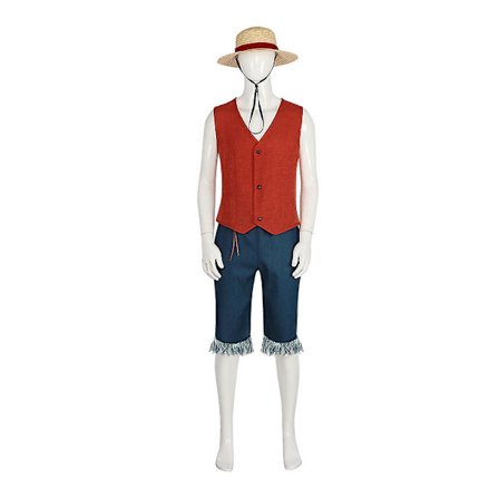 Halloween Monkey D Luffy Kostyme Anime One Piece Luffy Cosplay Vest Topp Bukser Lue Tau Outfits For Fans