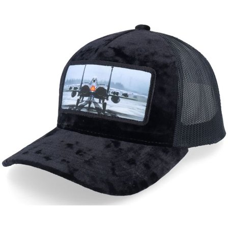 Calza Pennello - Svart trucker Keps - Epa Jet Fighter Velvet Black A-Frame Trucker @ Hatstore