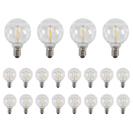 20 stk. G40 LED-udskiftningspærer E12 Skruefatning Brudsikre LED-globepærer til solcellelyskæde (LGL)