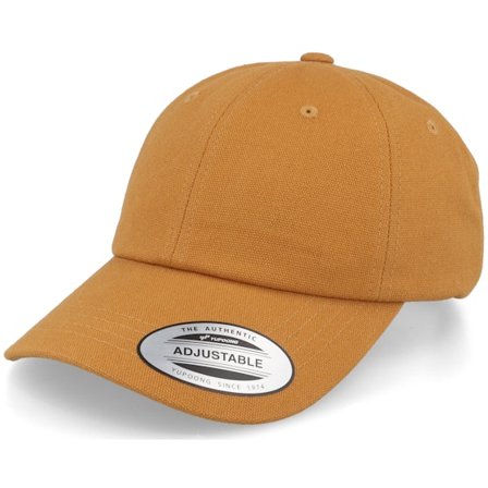 Yupoong - Canvas Light Brown Dad Cap Unconstructed Brown Cap - @ Hatstore