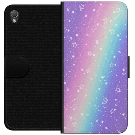 Kompatibel Tegnebogsetui til Sony Xperia Z3 Rainbow-farvet pastelbaggrund med hvide stjerner og glitrende prikker i blød overgang