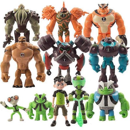 11 Earth Defender BEN10 Figurer Ung Hjälte Hacker Squad Super Giant Docka Tårtdekorationer