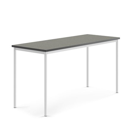 Tisch SONITUS, 1800x700x900 mm, Linoleum dunkelgrau, weiß