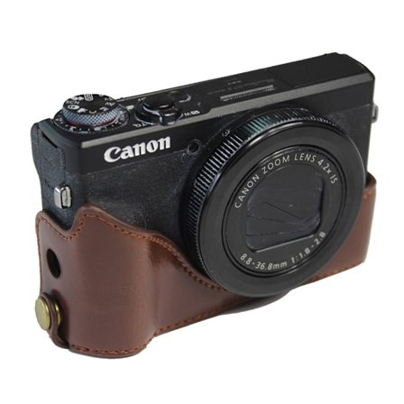 Canon PowerShot G7 X Mark II holdbart læder etui - Kaffe
