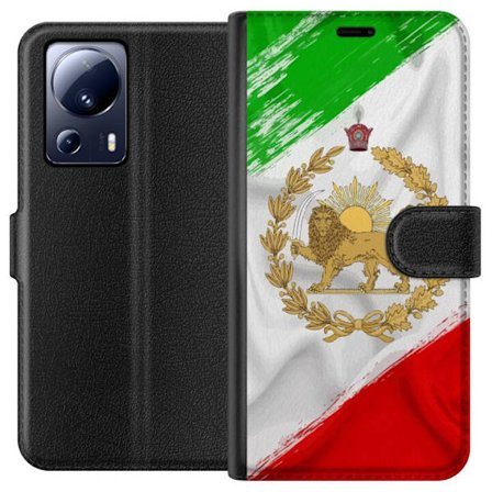 Kompatibel Tegnebogsetui til Xiaomi 13 Lite Iransk kejserligt symbol med løve, sol og laurbærkrans i nationale farver