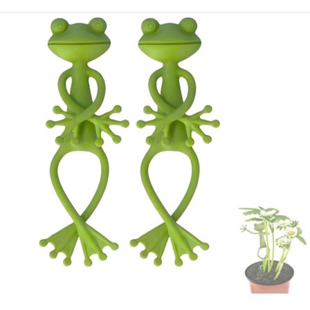Grøn Frø Plantestøtte - Sød, Stabil, Egnet til Små Potter og Sukkulenter, Frø Have Dekorativ Blomsterpotte, Plantestøtte (2 stk) 2-pak-tfrf 2-pak