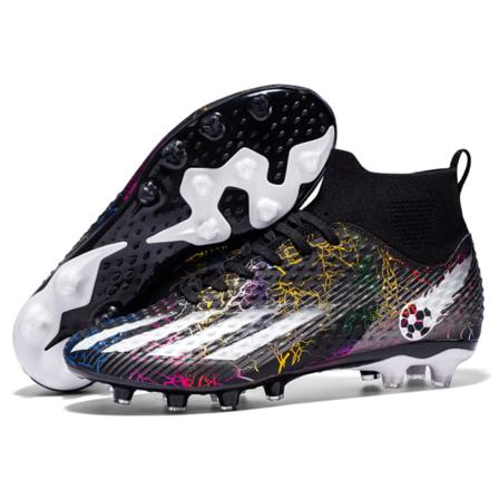 Fotballsko Herr Assassin 15 Low-top Tf Broken Nails Treningssko for barn Ag Lange negler Fotballsko kunstgresslær Black Silver Black Silver 36